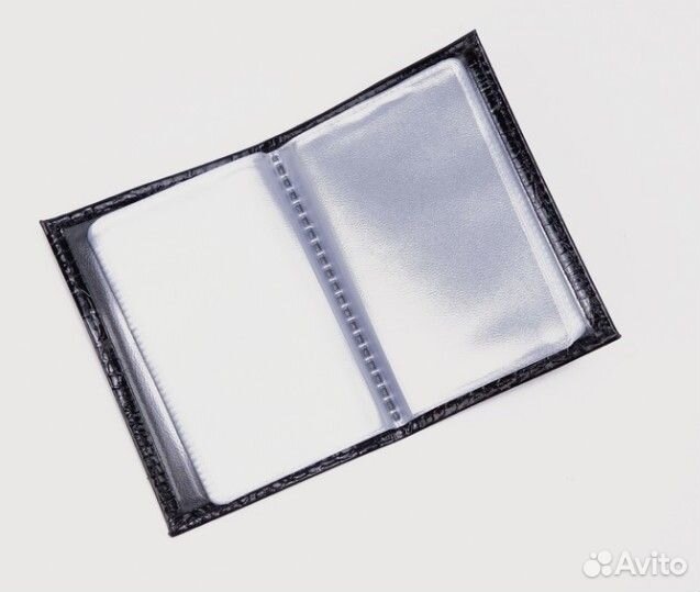 Визитница на 36 карт кожа чёрный Россия