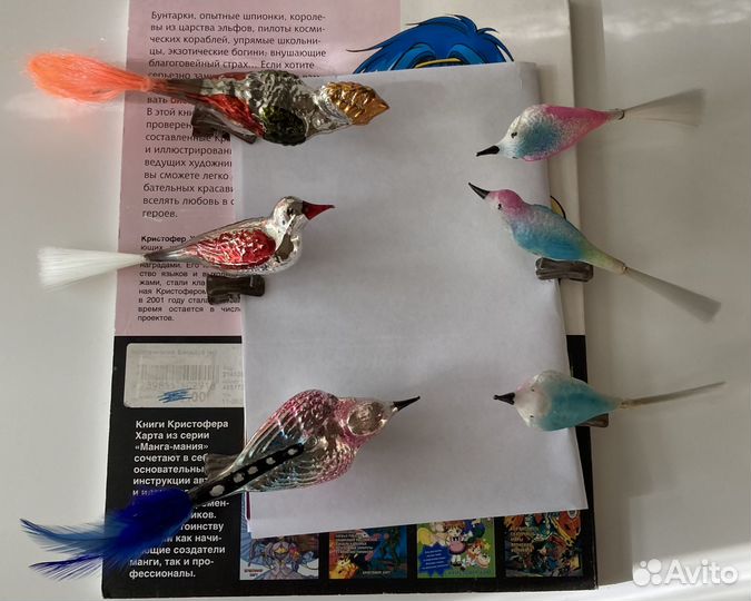 Елочные игрушки ГДР, птички