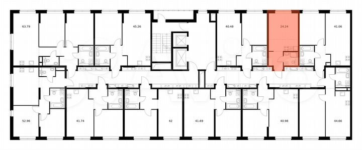 Квартира-студия, 24,2 м², 14/14 эт.