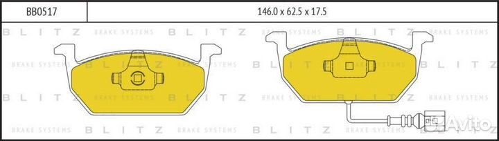 Blitz BB0517 Колодки тормозные VAG golf 7/octavia