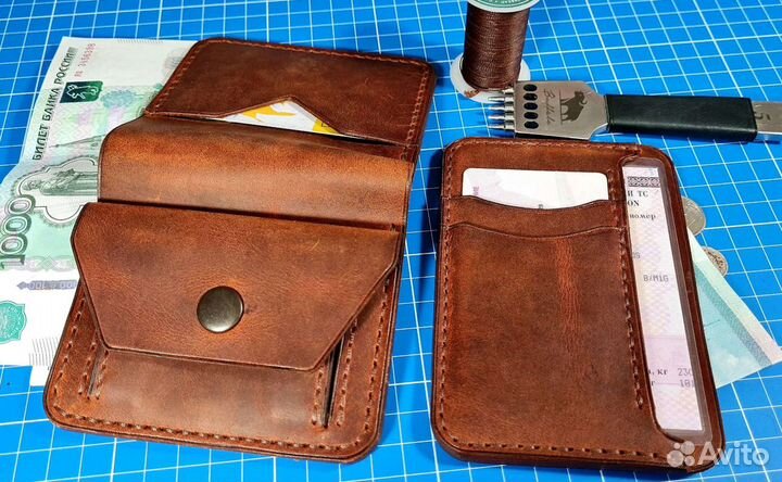 Мужской кошелек портмоне+автодокументы.кожа