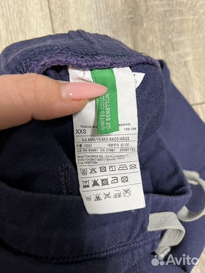 Штаны Benetton 3/4г; джинсовая куртка на 2/3 г