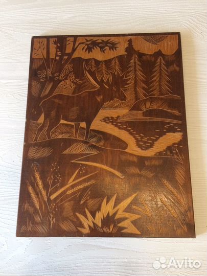 Панно настенное деревянное советских времен