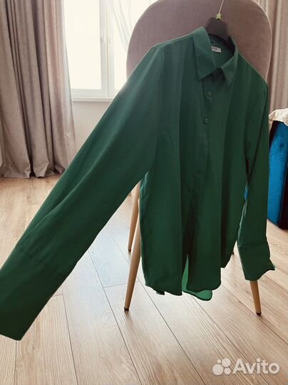 Рубашка 44 Оверсайз зелёная
