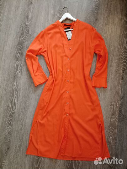 Платье рубашка лëн 46