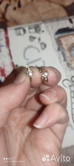 Золотые серьги детские 585
