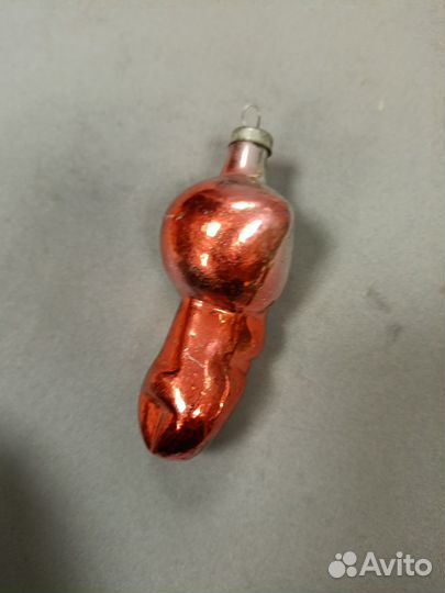 Елочная игрушка СССР Медвежонок стекло подвес