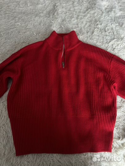 Пуловер красный