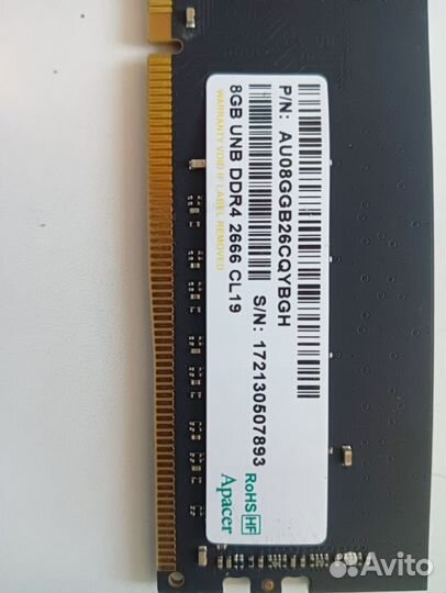 Оперативная память ddr4 8gb х2