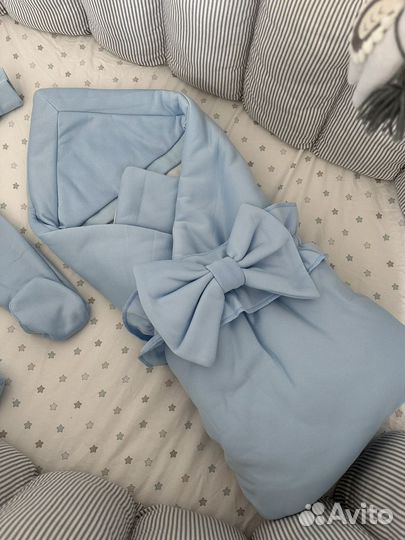 Конверт и комбинезон на выписку для мальчика осень