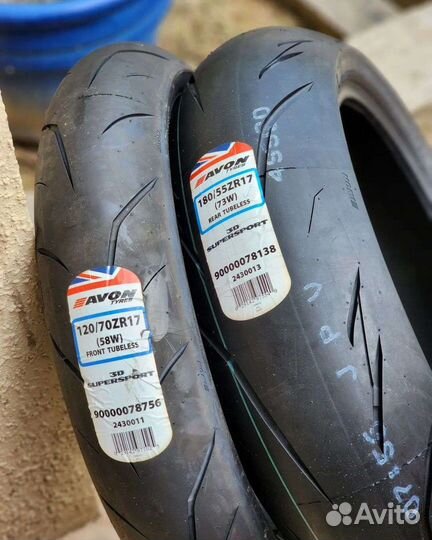 Мотошины 120 70 17 и 180 55 17 Avon 3D Supersport