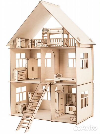 Домик с мебелью кукольный. Отличный подарок
