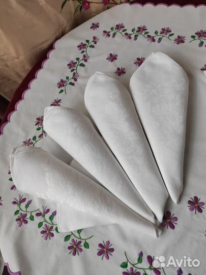 Скатерть винтажная ручная вышивка