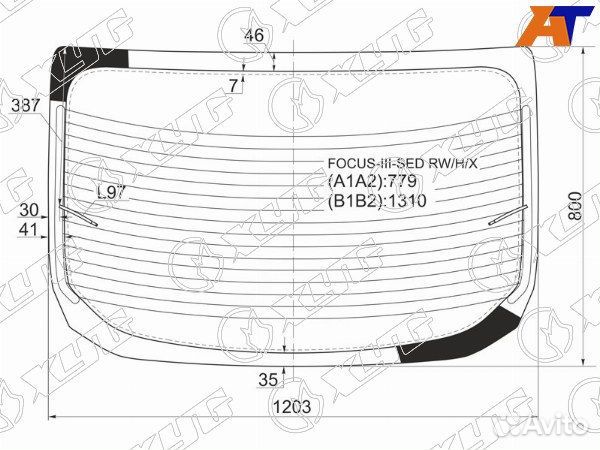 Стекло заднее ford focus