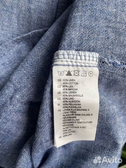 Льняная мужская рубашка H&M, (XL)