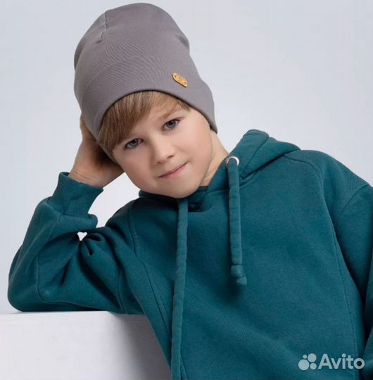Шапка со снудом демисезонная для мальчика 50-52