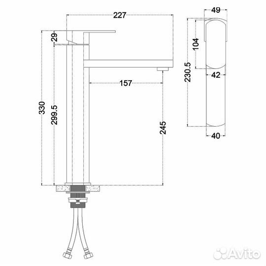 Смеситель для раковины Melana Stello 610302 сатин