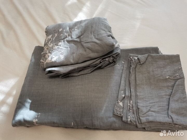 Б/у Комплект постельного белья сатин евро