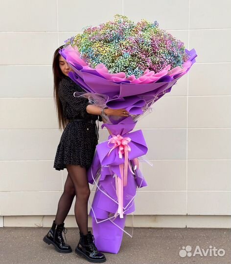 Букеты гиганты из гипсофилы/доставка цветов