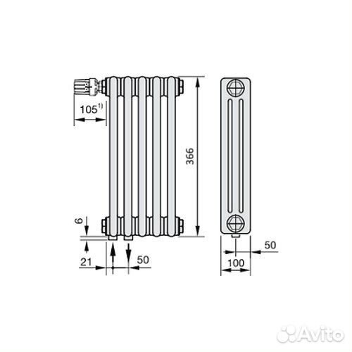 Стальной трубчатый радиатор отопления Zehnder 3037