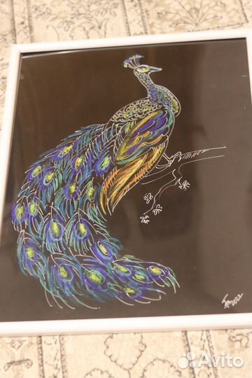 Графика в интерьер - павлины (30Х40)