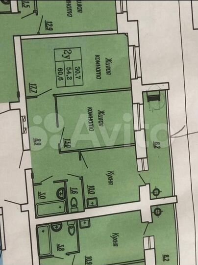 2-к. квартира, 62,4 м², 1/9 эт.