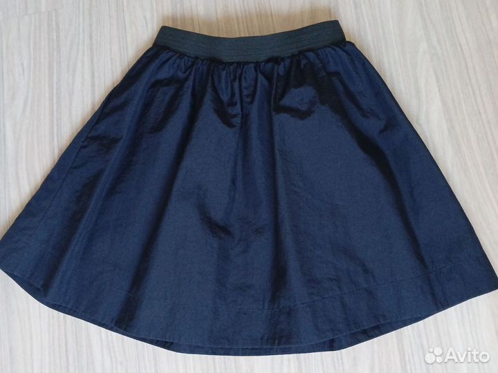 Кожаная юбка GJ новая и синяя Карамели