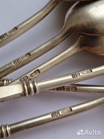 Набор кофейных ложек, серебро 84 пробы, Москва