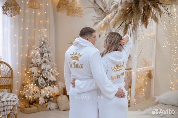 Парные халаты с именной вышивкой