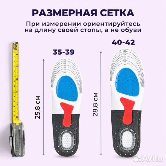 Стельки спортивные с гелевой пяткой