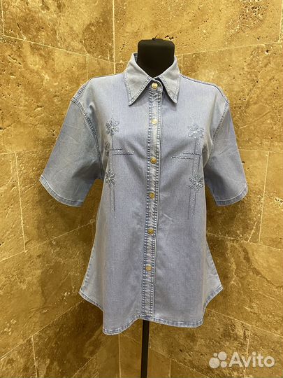 Рубашка джинсовая размер XXL