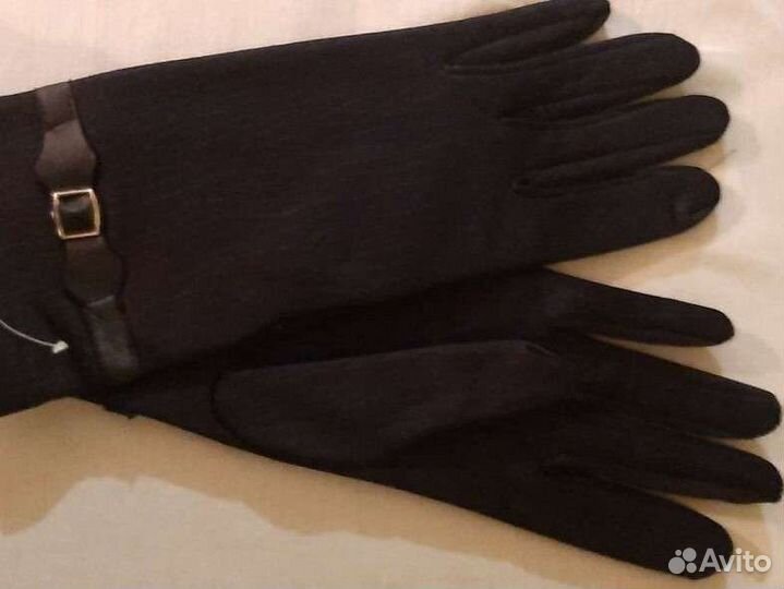 Перчатки женские кожаные и тканевые