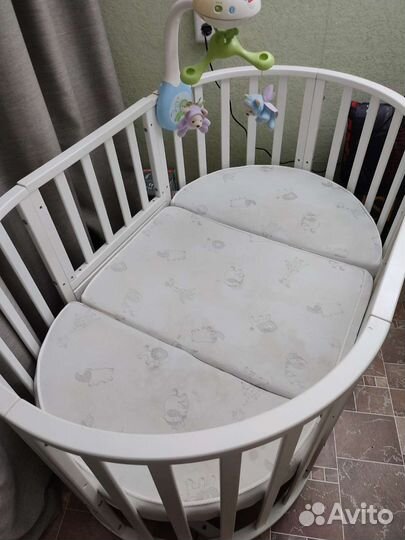 Детская кроватка трансформер круглая