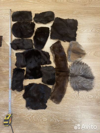 Обрезки меха чернобурка, норка