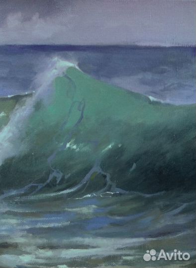 Картина маслом морской пейзаж «Волны океана» 2020