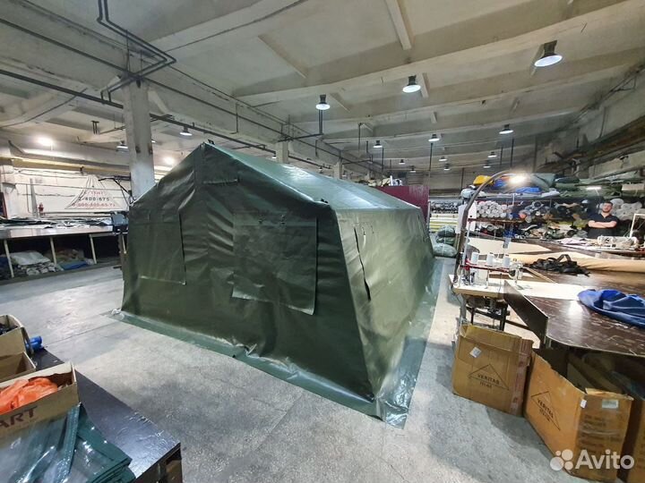 Палатка армейская каркасная; тент пвх 650 г/м2