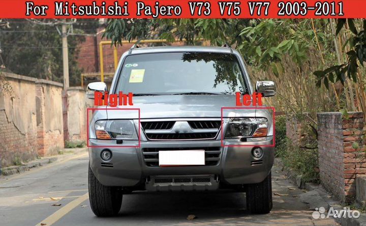 Новые стекла для фар Mitsubishi Pajero 99-06 г.в
