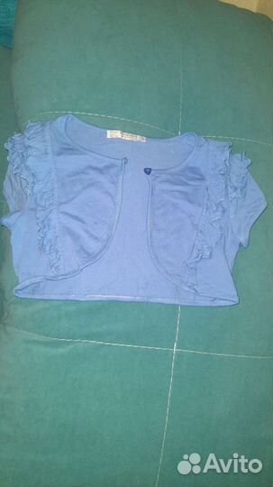 Болеро детское голубое