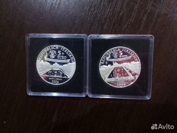 Серебряные монеты Италии. чм по футболу 2006г