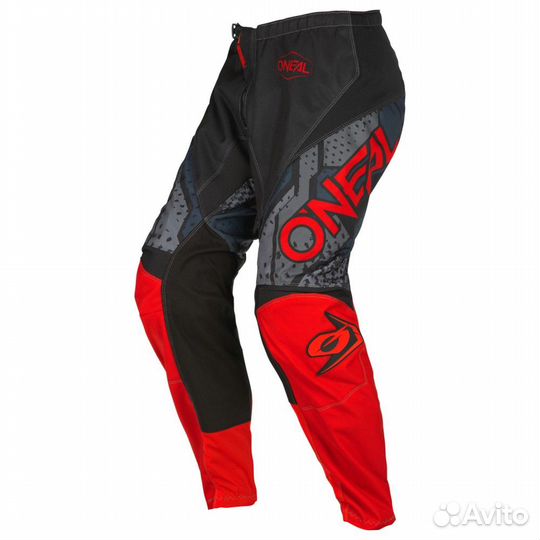 Мотоштаны Oneal Element-camo-V-22-pants black-red
