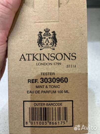 Парфюмированная вода atkinsons Mint&tonic 100 ml