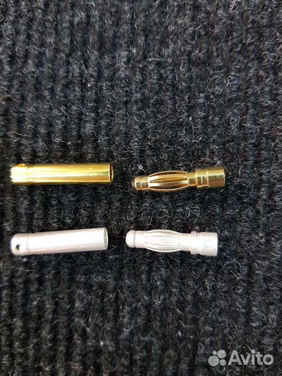 Разьем электрический банан серебряный