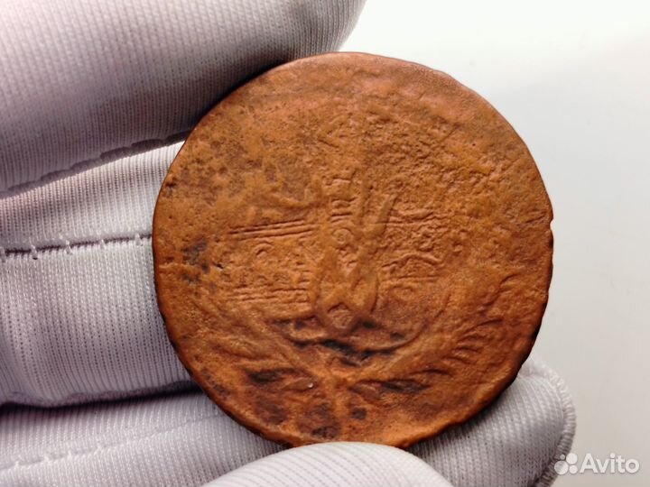 2 копейки 1758 г. (Перечекан с крестовика)