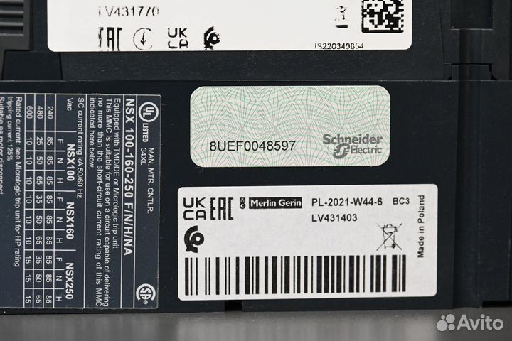 Schneider NSX250F LV431770 Автомат, новый, 1 шт