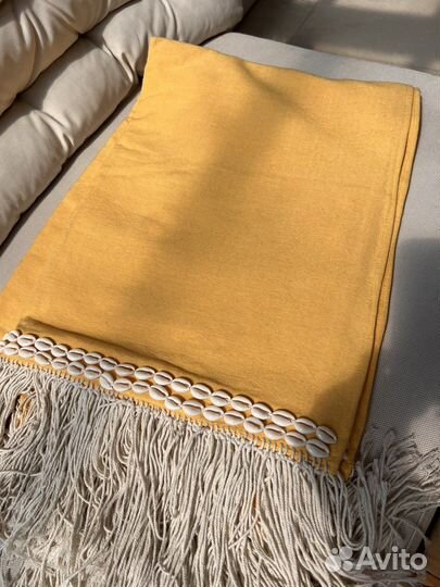 Покрывало с Бали отлелка макраме и ракушки