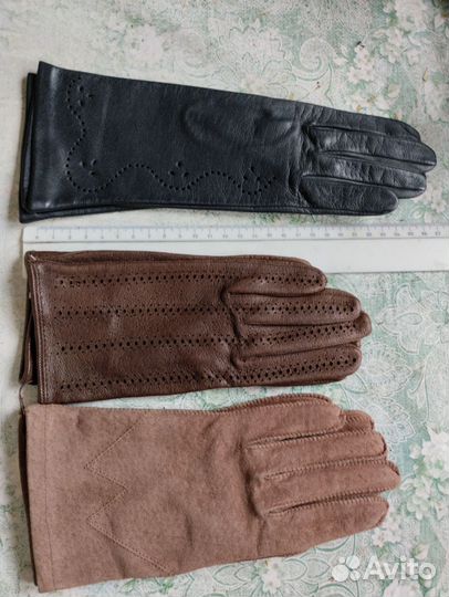 Перчатки женские кожаные новые