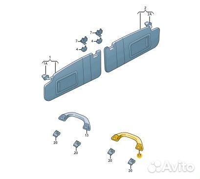 Ручка салона задняя Skoda Octavia cwva 2017