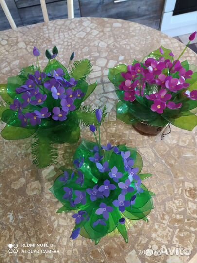 Букет фиалок своими руками