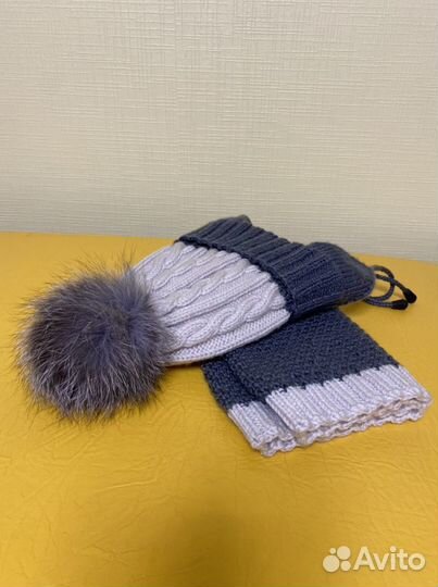 Зимняя шапка и снуд на ребенка 1-2 лет