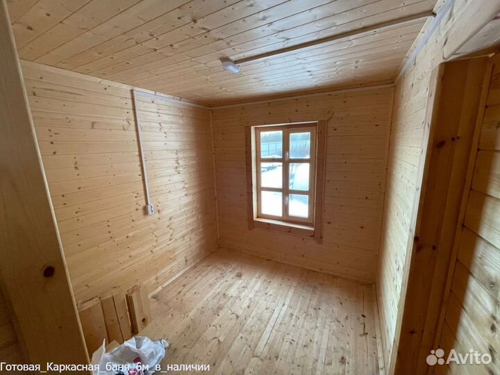 Готовая Каркасная баня 6x2.3м Вишня Виктория